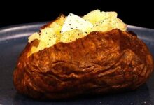 baked potato in oven